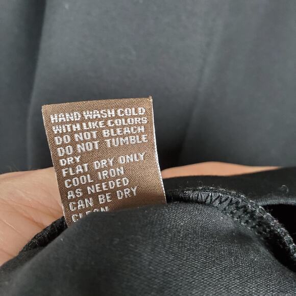 J McLaughlin Letty Dress Sz M Black Tiered Bell Sleeve Bainbridge Cloth Stretch - Picture 10 of 14